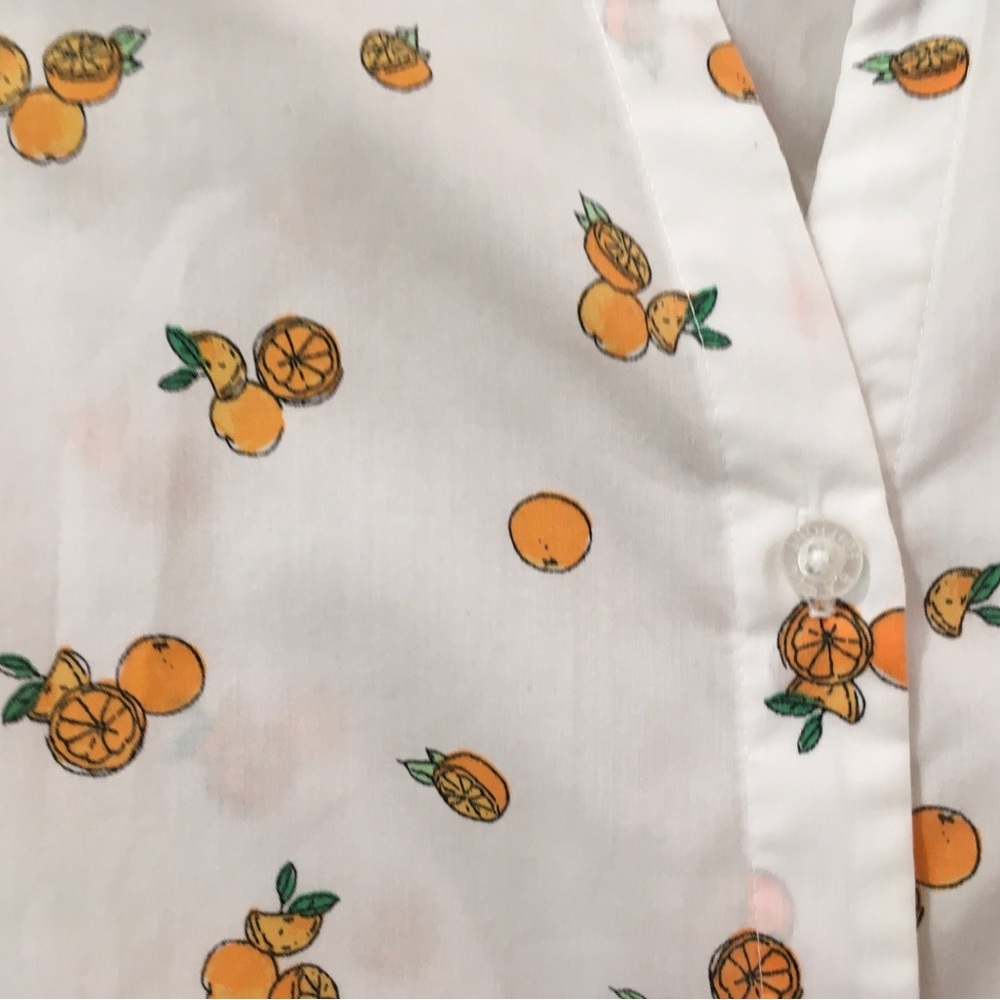 Vtg Basic Editions White Orange Button Down Tank … - image 3